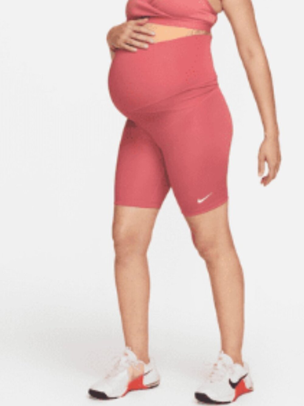 Nike Women's Dri-Fit 7" Pink Biker Shorts (Large, Maternity) - Picture 2 of 3